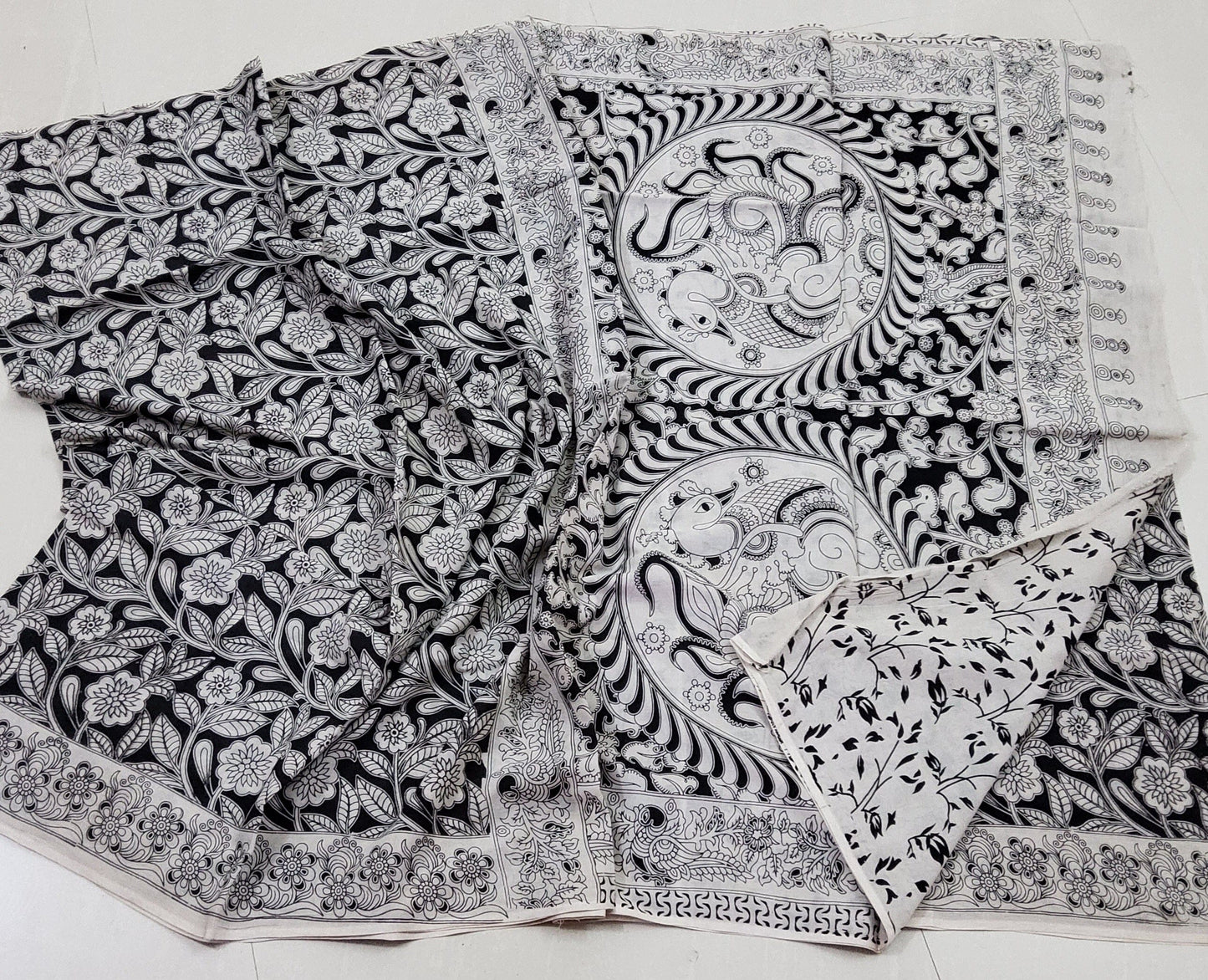 Kalamkari Cotton Saree with Blouse