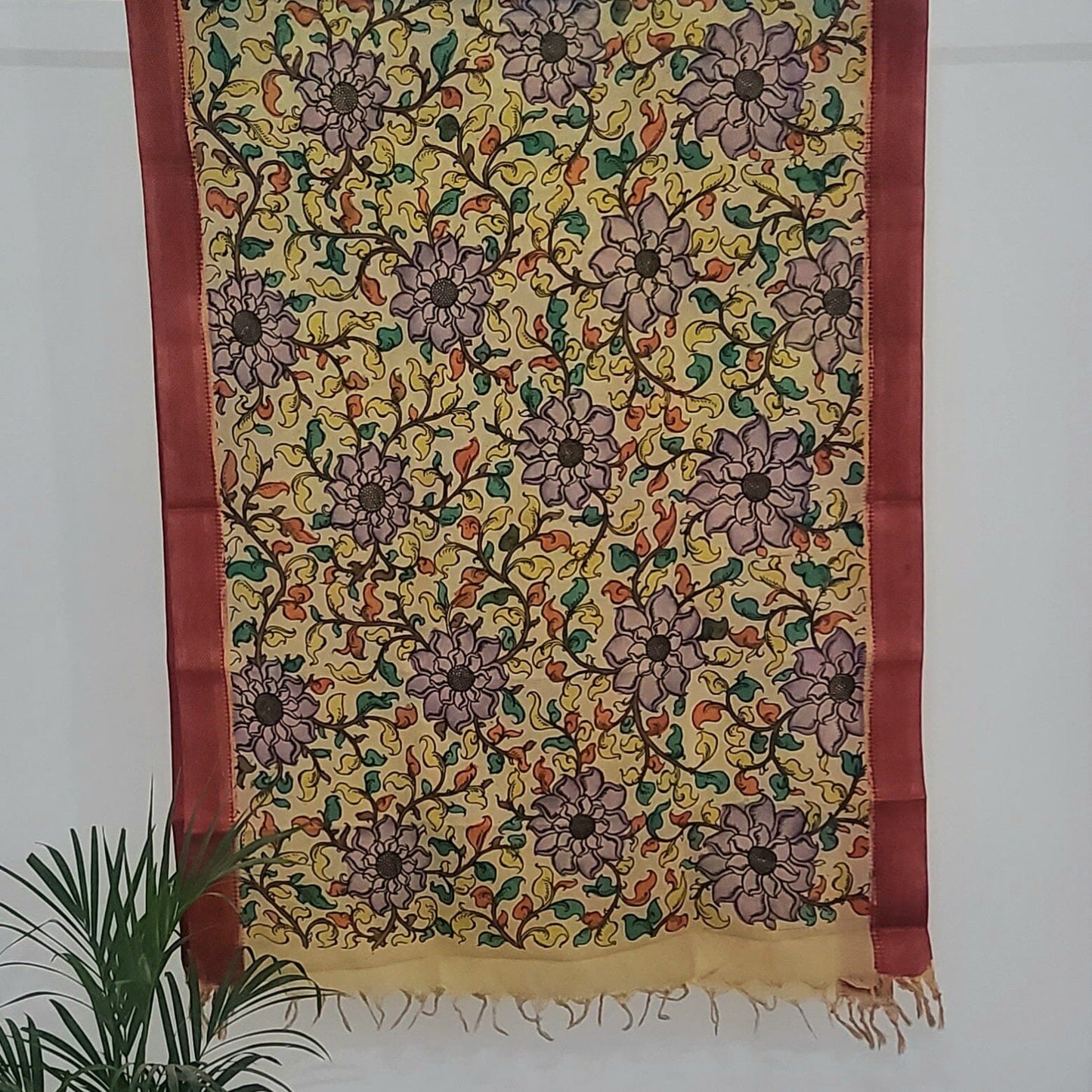 Kalamkari Silk hand painted Dupatta