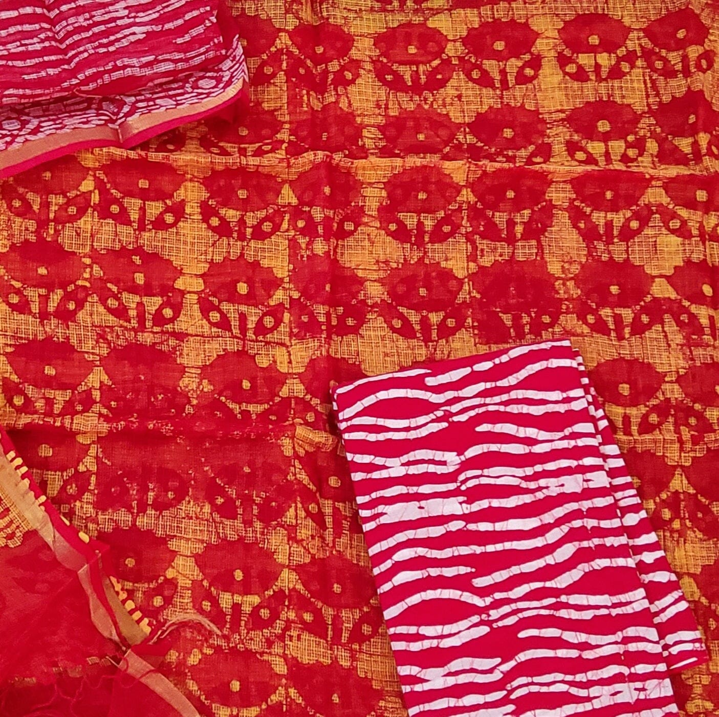 Kota Doriya Hand Block Printed Dress Material