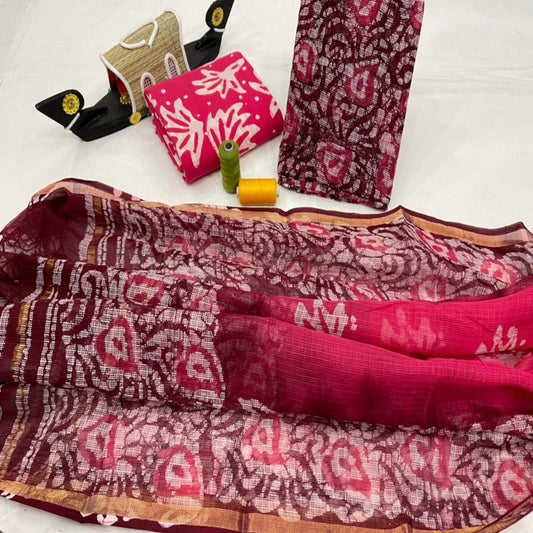 Kota Doriya Hand Block Printed Dress Material