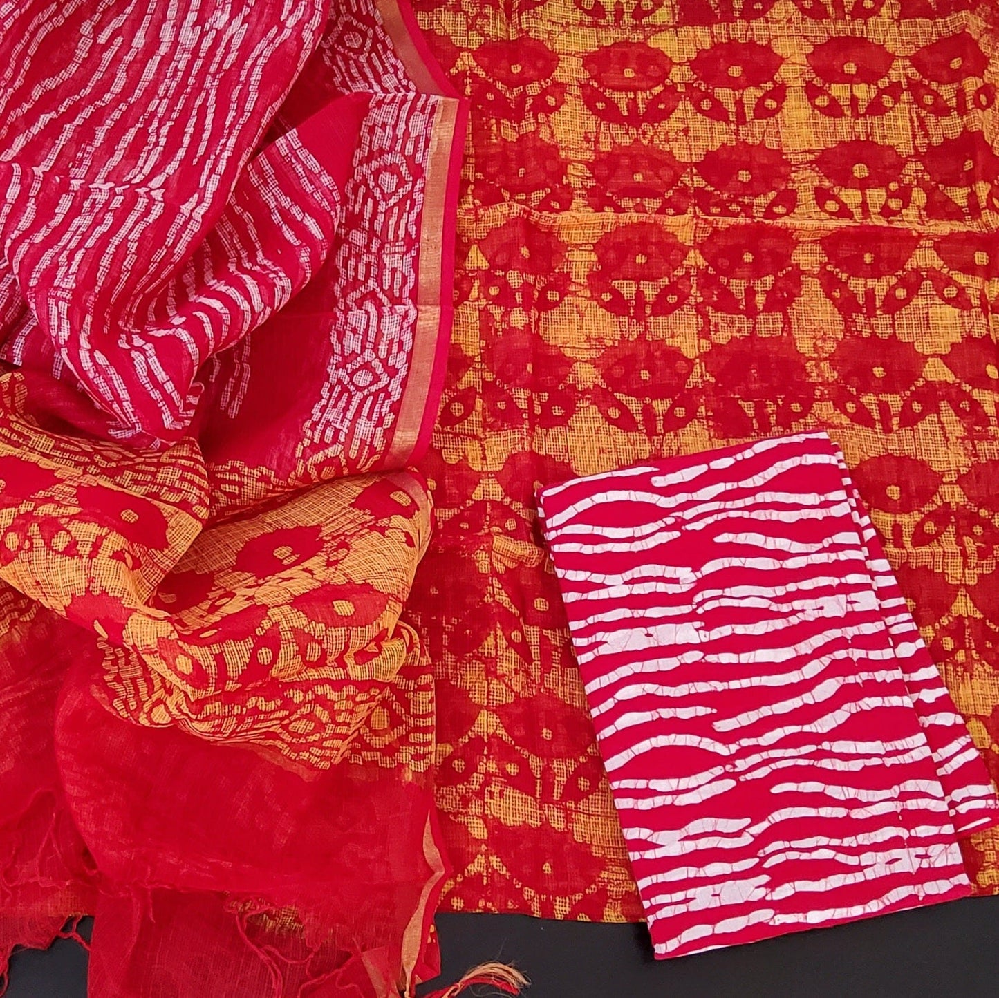 Kota Doriya Hand Block Printed Dress Material