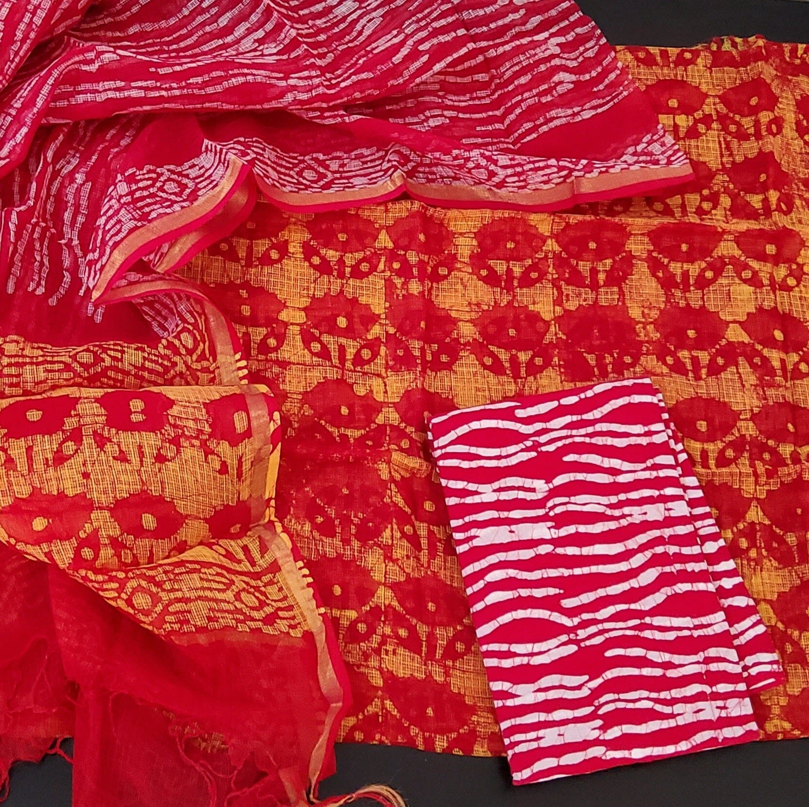 Kota Doriya Hand Block Printed Dress Material