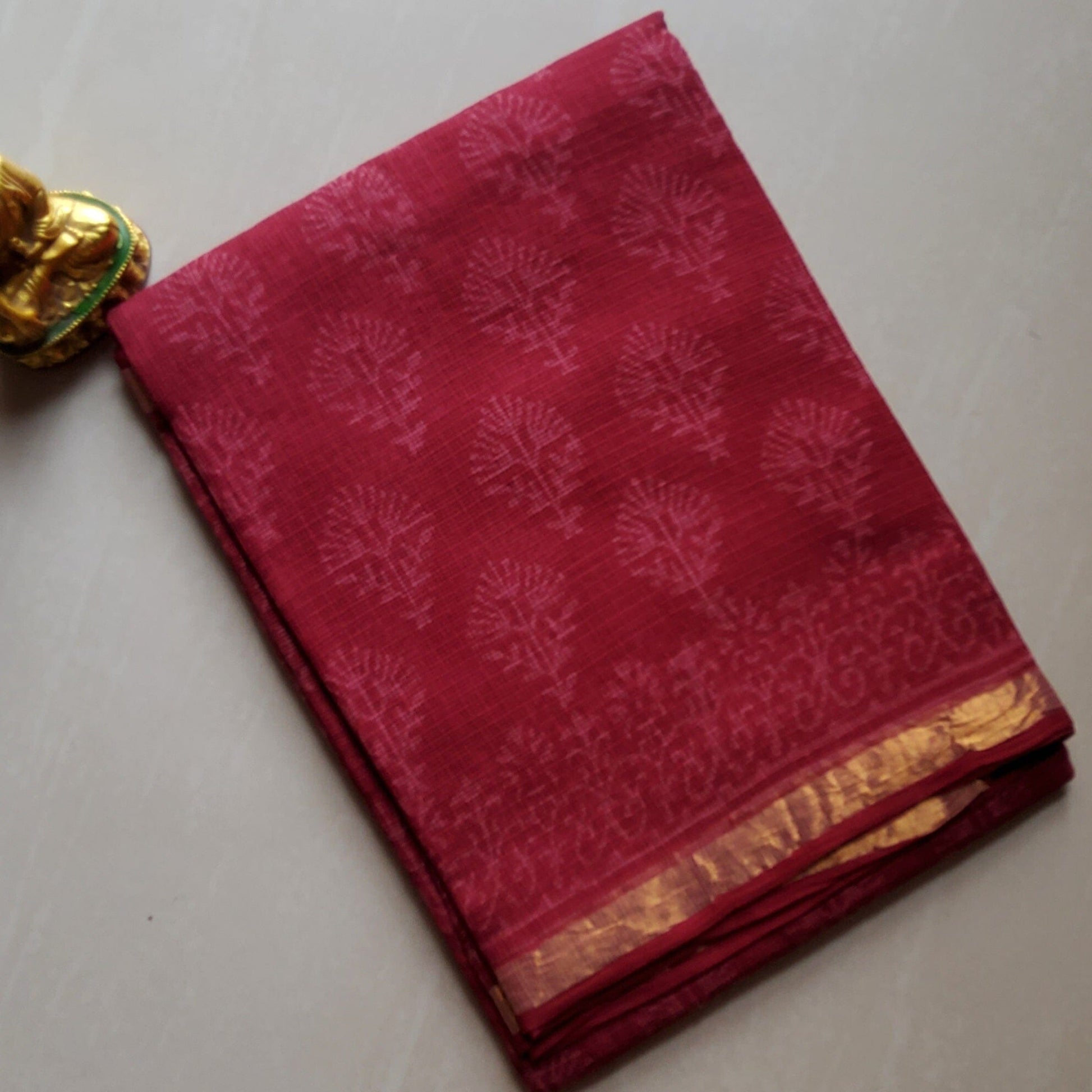 Kota Hand Block Print Saree with Blouse