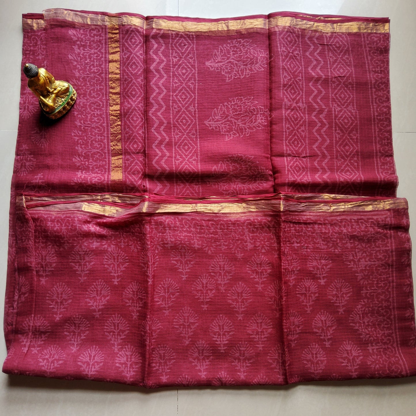 Kota Hand Block Print Saree with Blouse