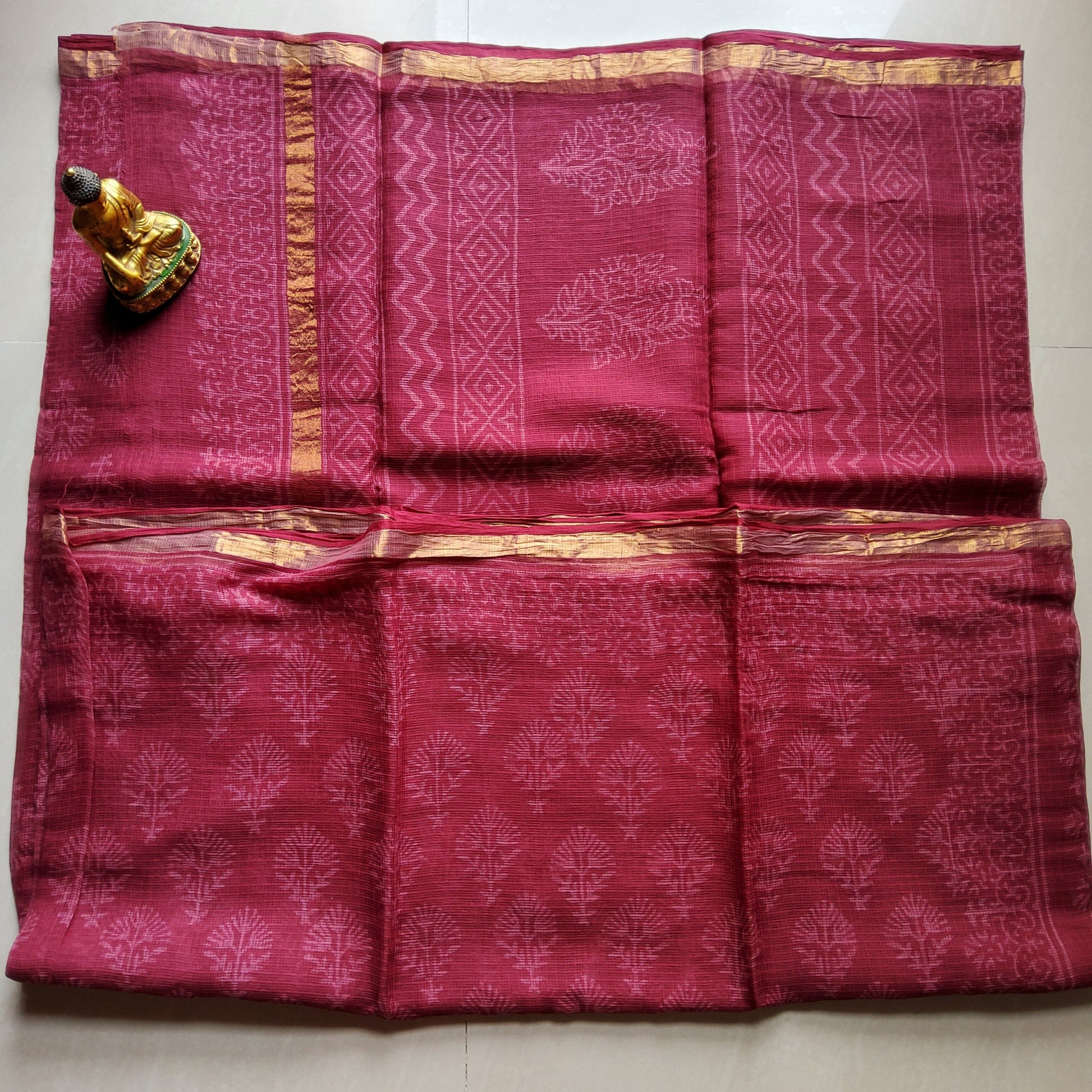 Kota Hand Block Print Saree with Blouse