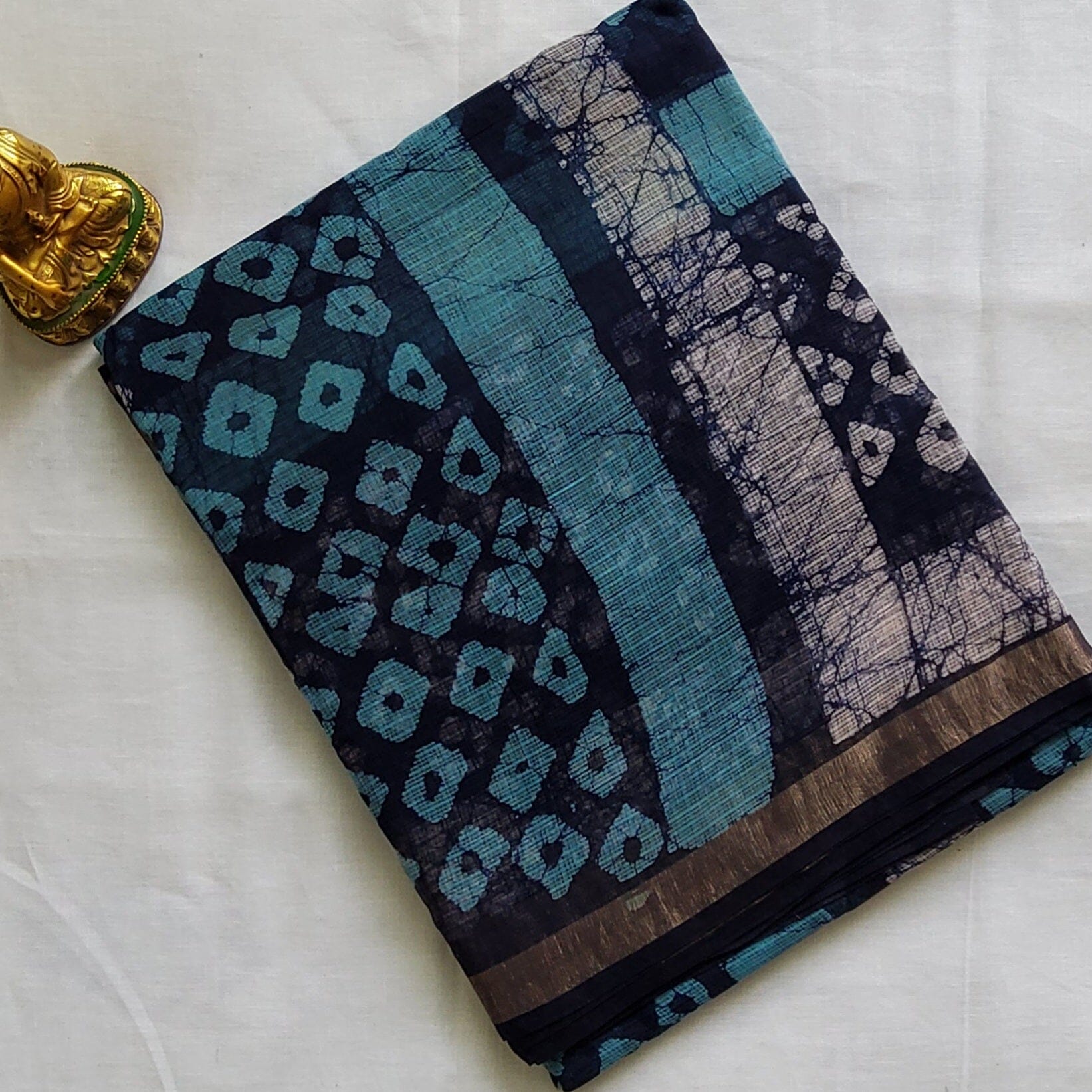 Kota Hand Block Print Saree with zari Border