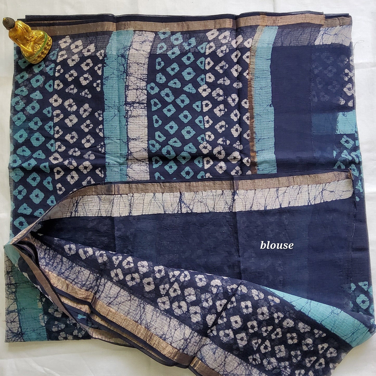 Kota Hand Block Print Saree with zari Border