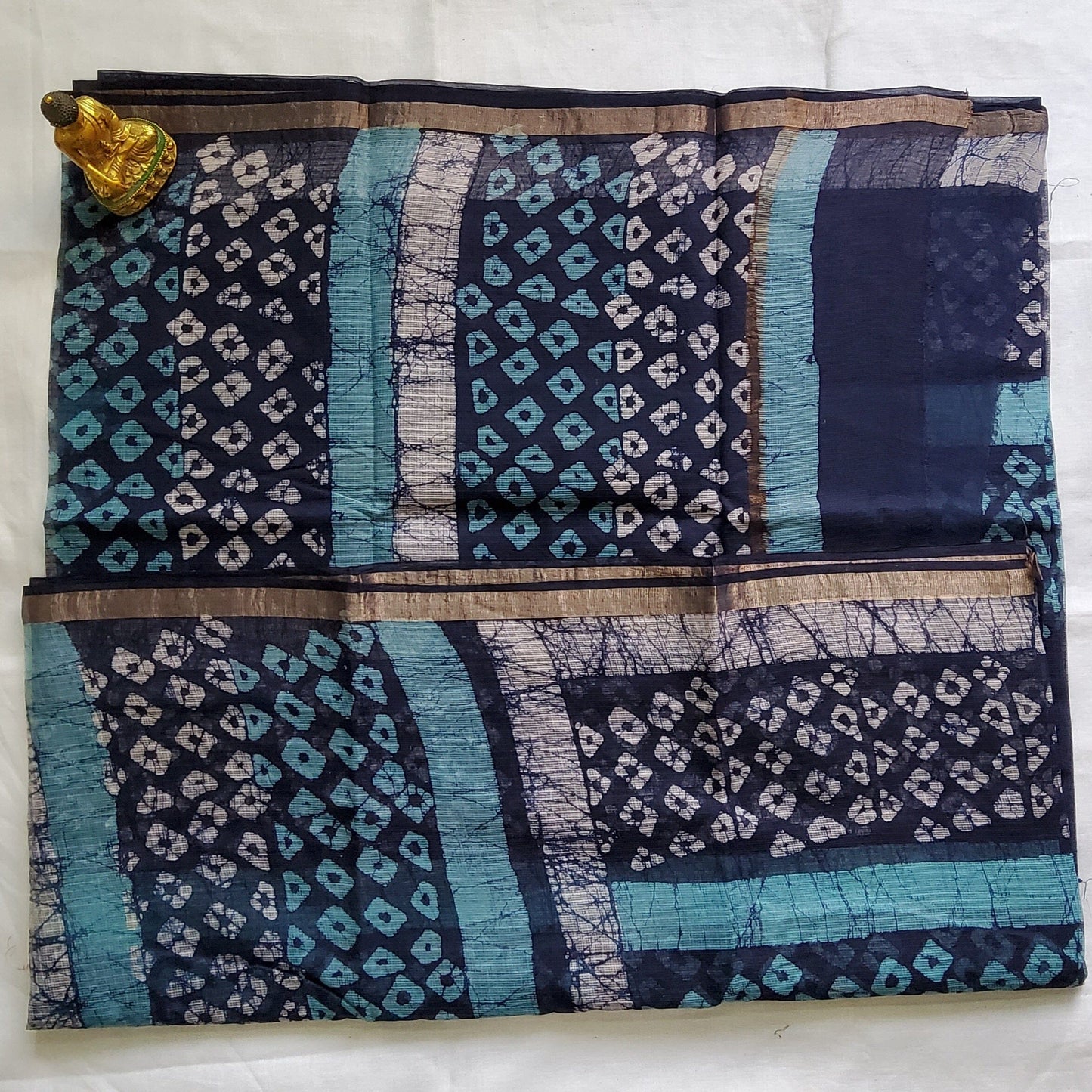 Kota Hand Block Print Saree with zari Border