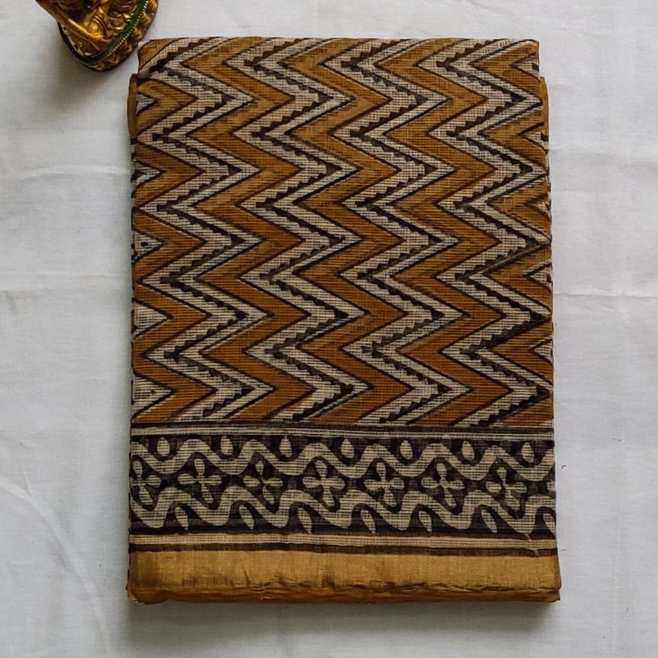 Kota Hand Block Print Saree with zari Border