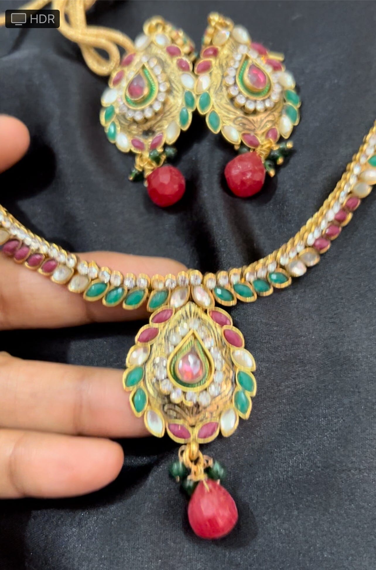Kundan Necklace in gold polish