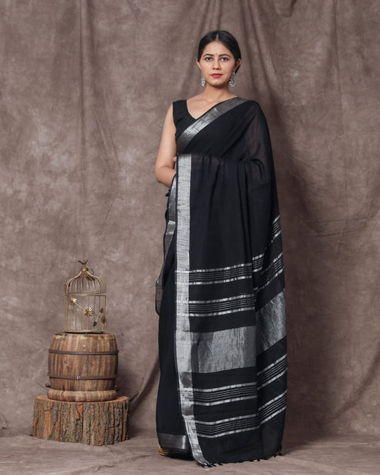 Linen slub Cotton Saree