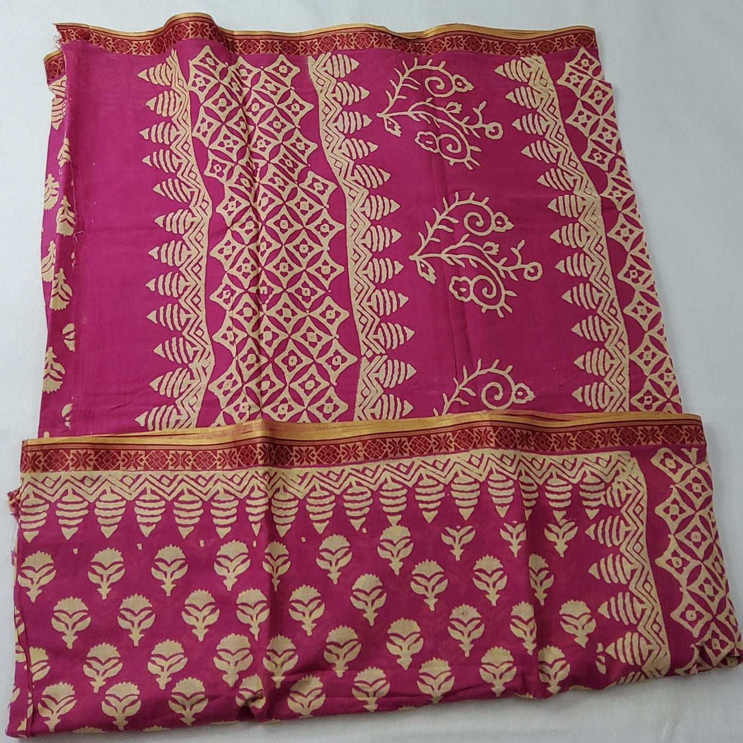 Maheshwari Cotton Hand Block Printed saree with Maheshwari Border