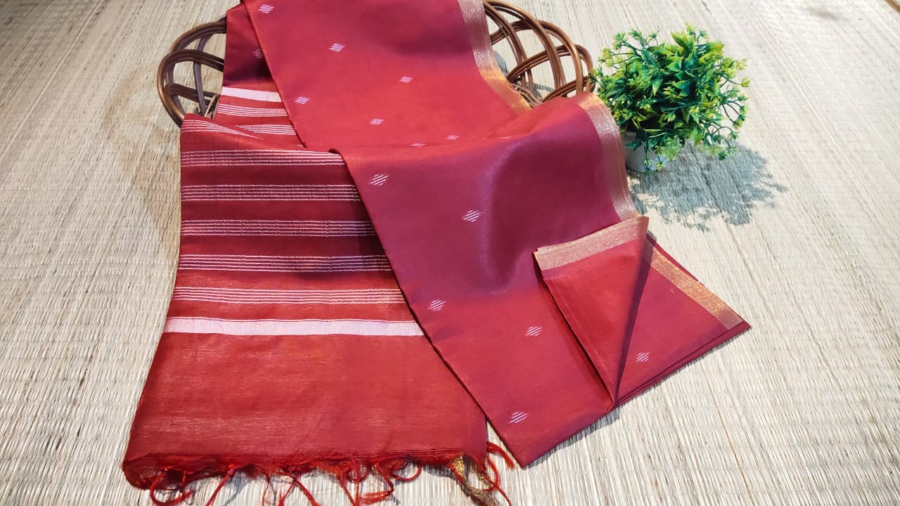 Maheshwari Silk Cotton Saree with Blouse