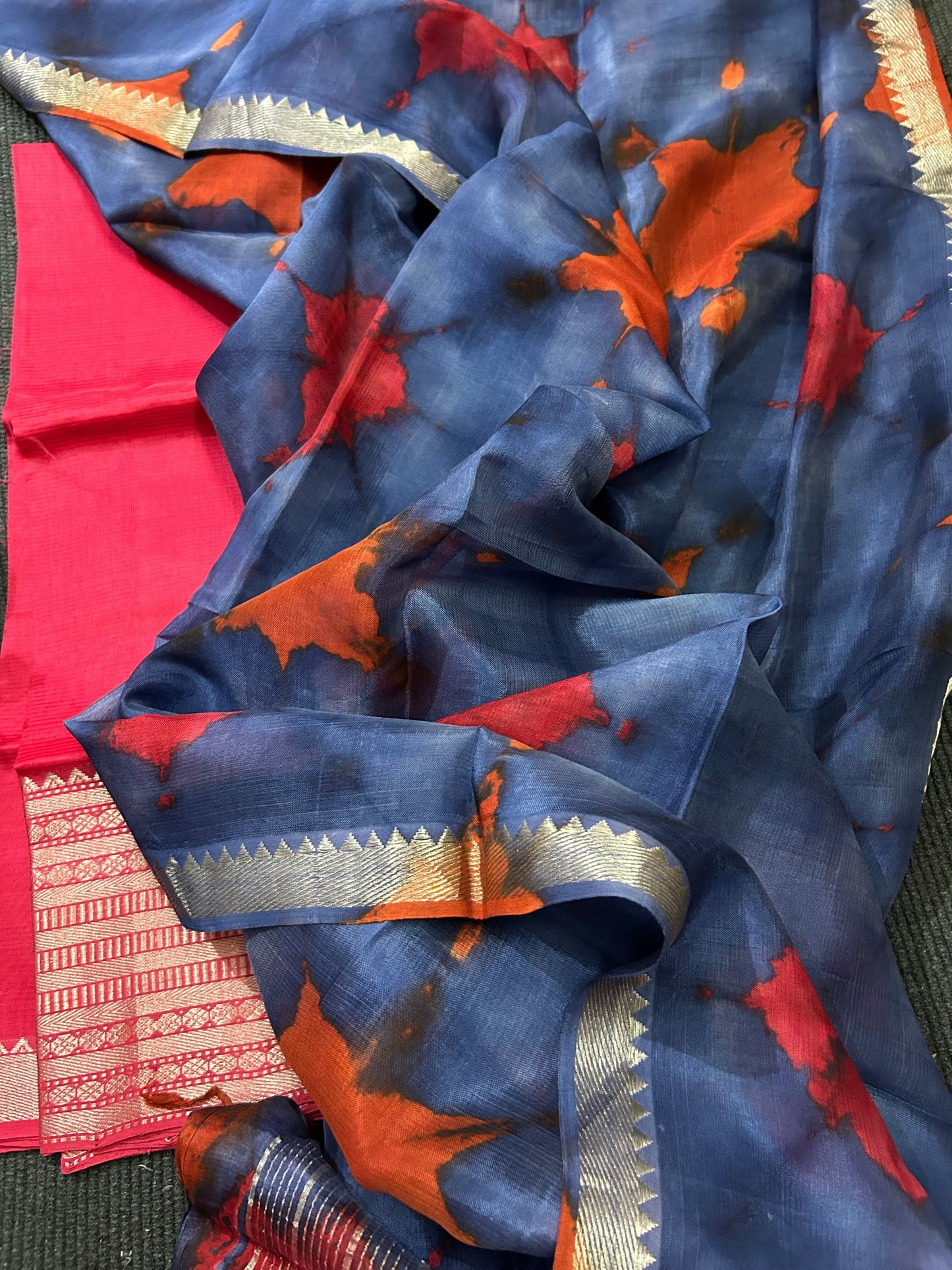 Mangalgiri Hand woven Silk Cotton Dress Material