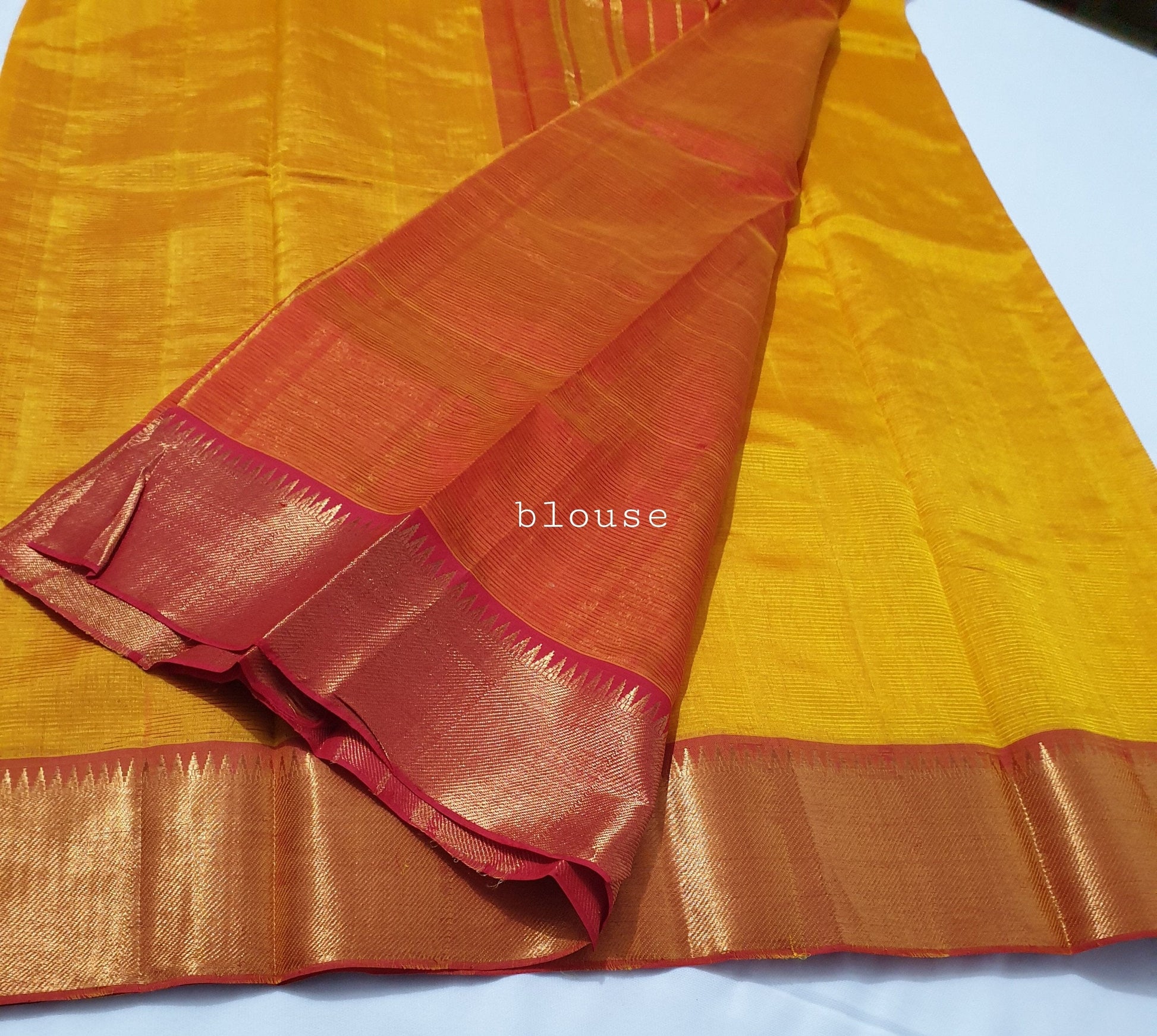 Mangalgiri Silk Cotton Saree with Blouse