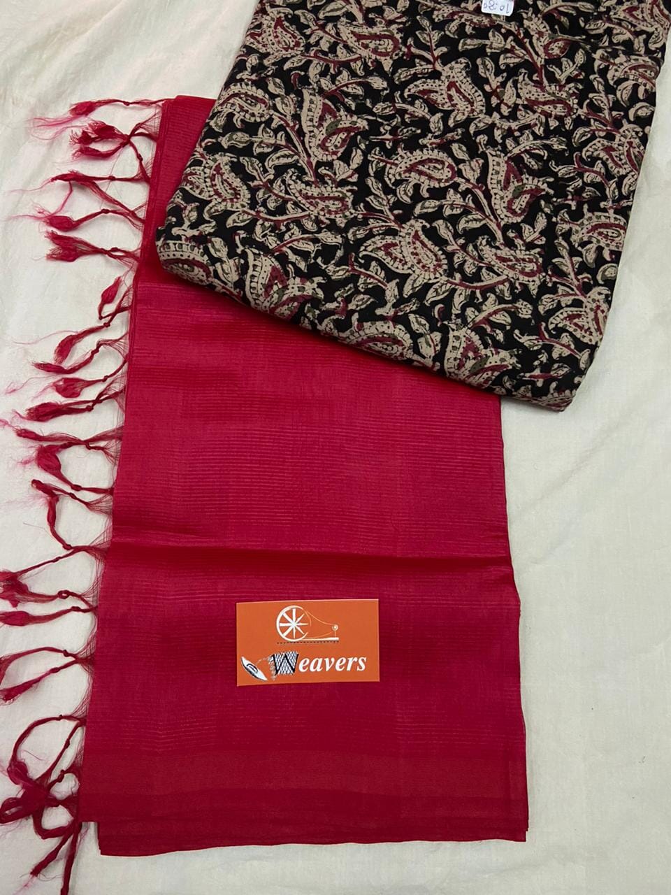 Mangalgiri Silk Cotton Saree with Extra Kalamkari Blouse