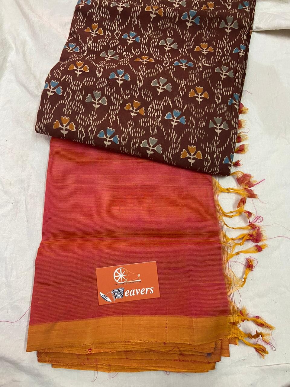 Mangalgiri Silk Cotton Saree with Extra Kalamkari Blouse