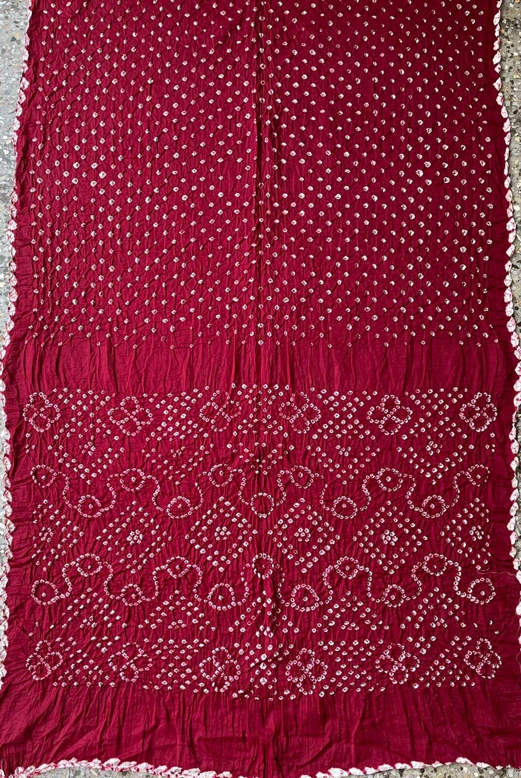 Maroon Bandhej Cotton Saree with blouse