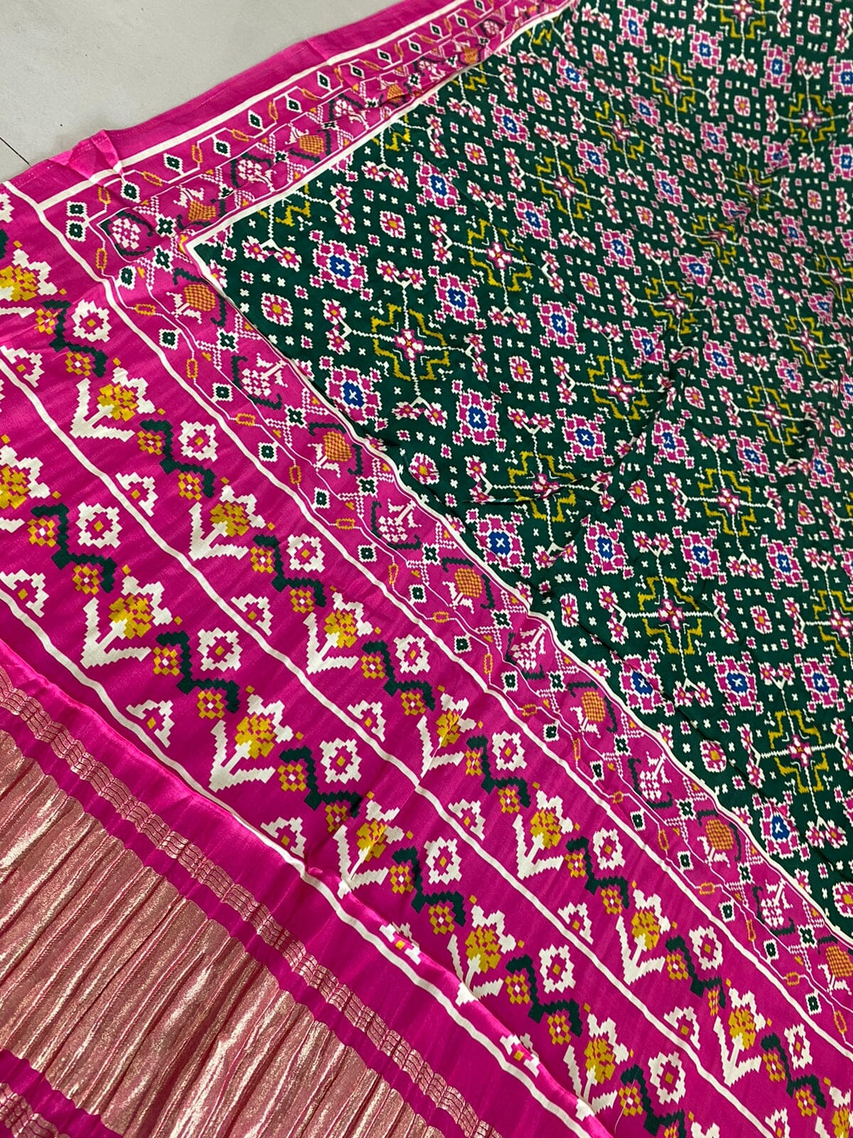 gajji silkPatola Print Dupatta with Tissue Pallu