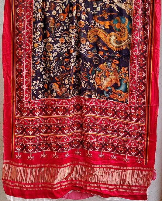 Modal Satin Patola Print Dupatta with Tissue Pallu