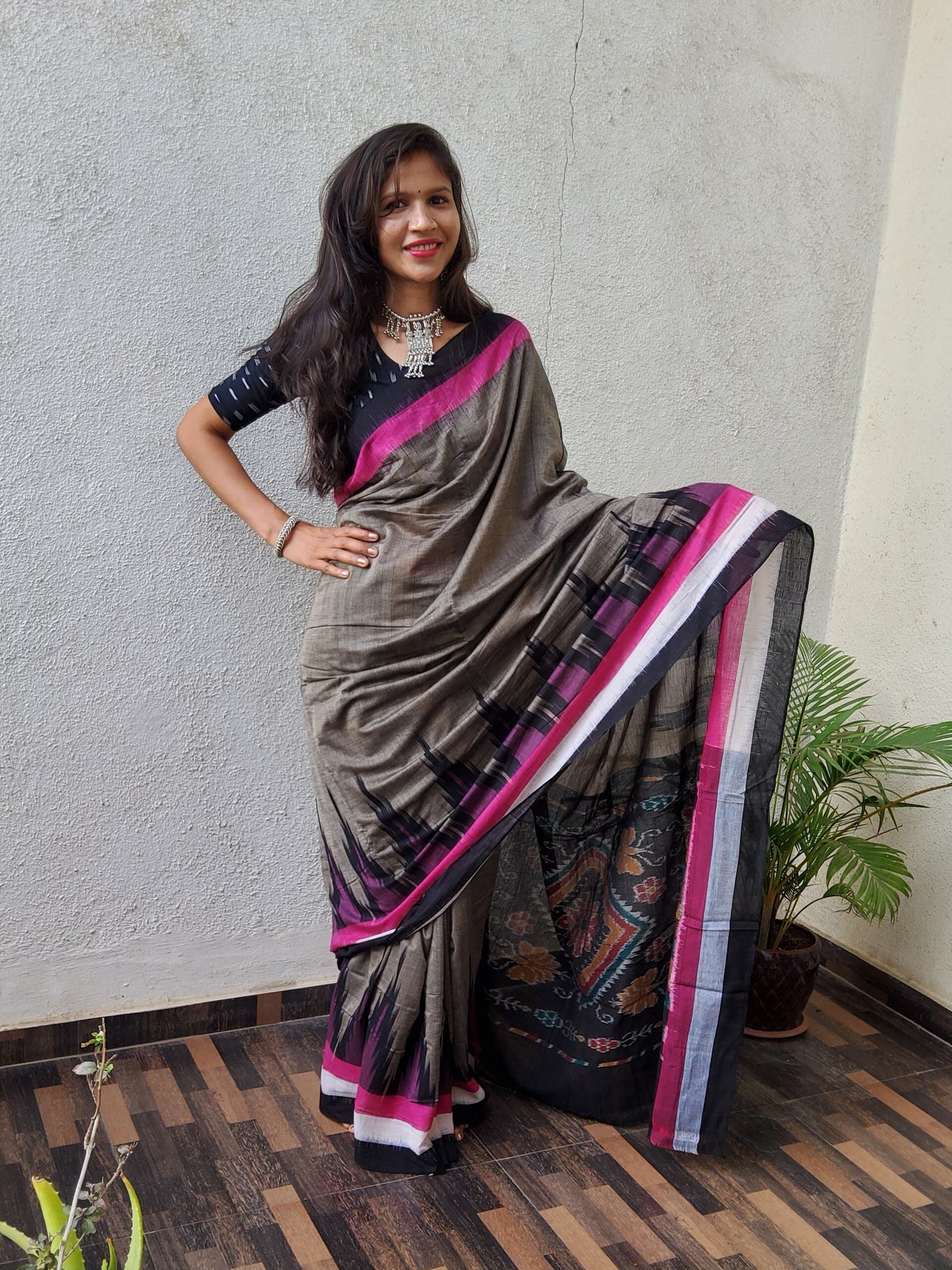 Odisha Ikat Hand Woven Cotton Saree