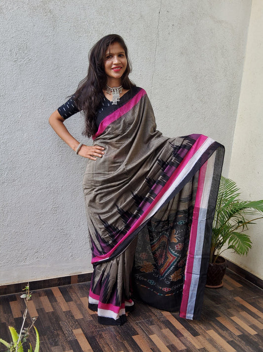Odisha Ikat Hand Woven Cotton Saree