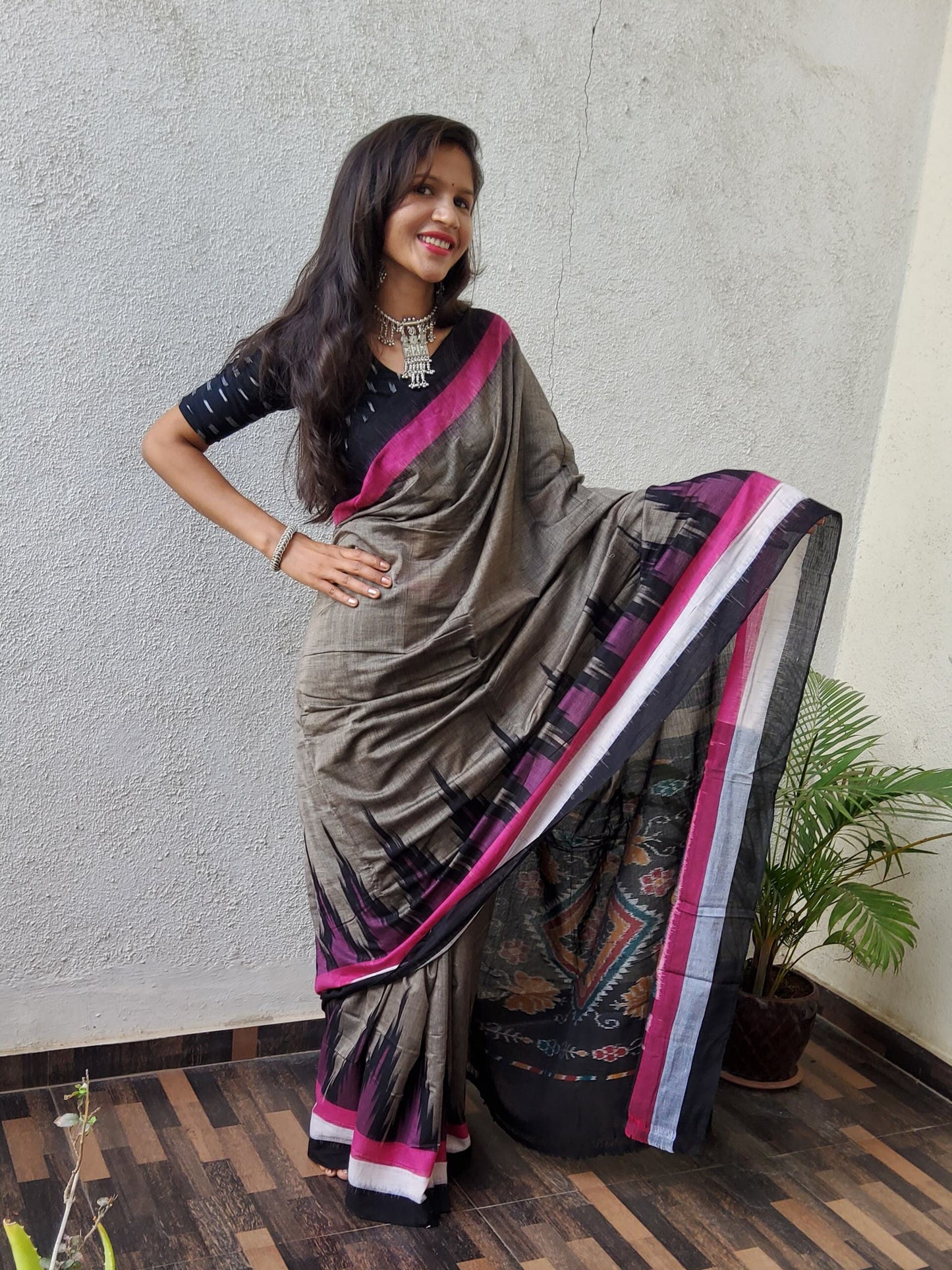 Odisha Ikat Hand Woven Cotton Saree