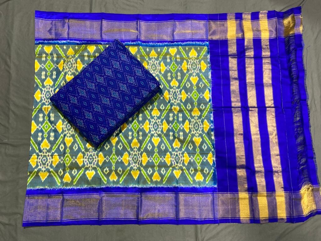 Pochampally Pure Silk Dress Material - Main Image