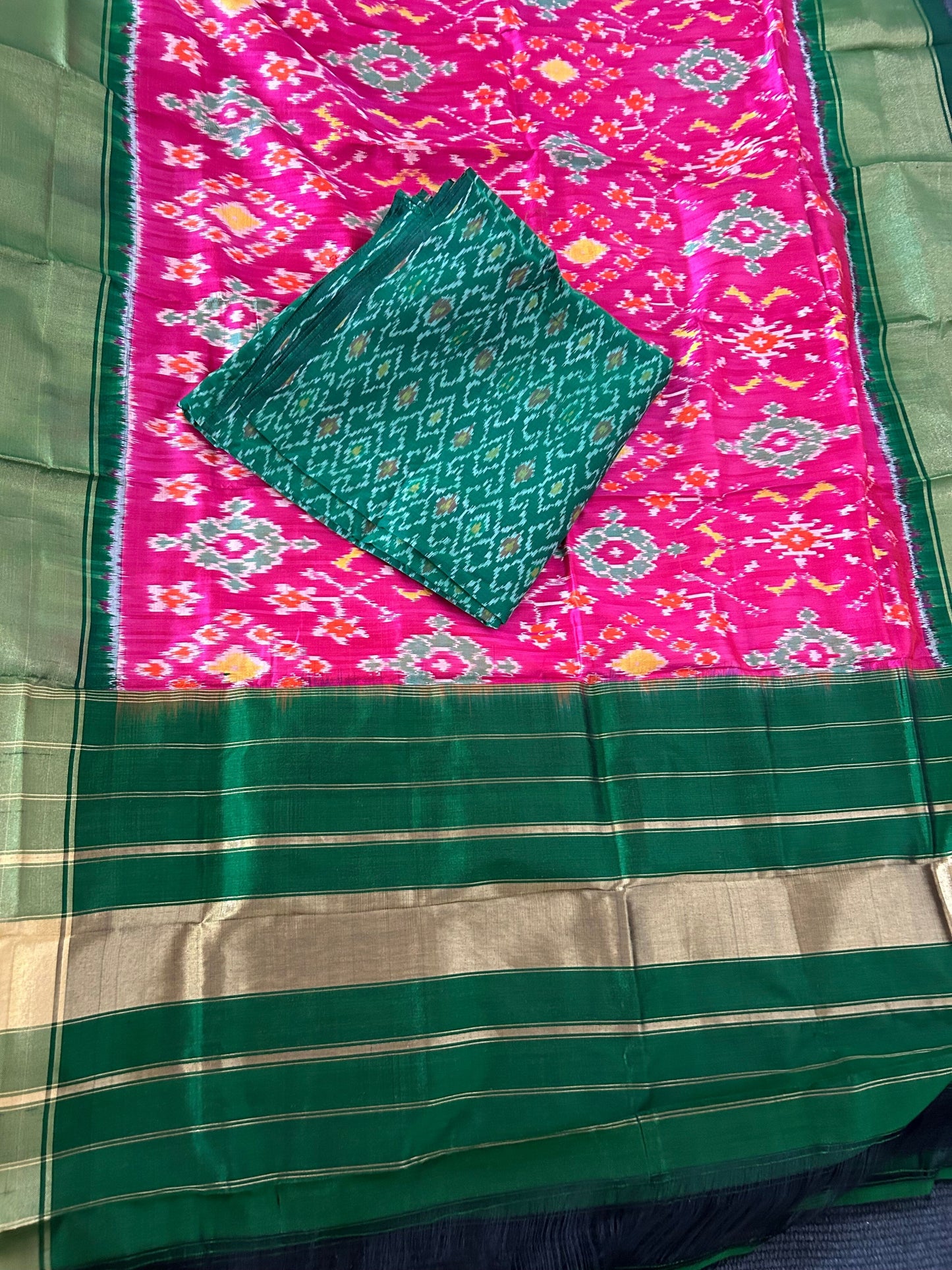 Pochampally Pure Silk Top Dupatta Set