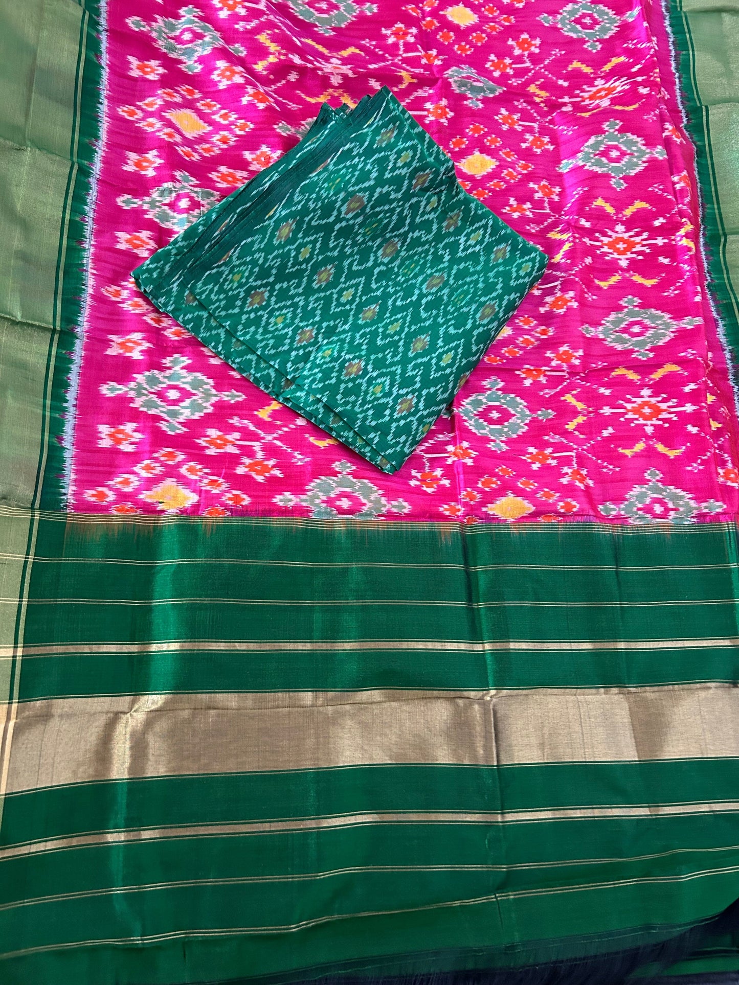 Pochampally Pure Silk Top Dupatta Set