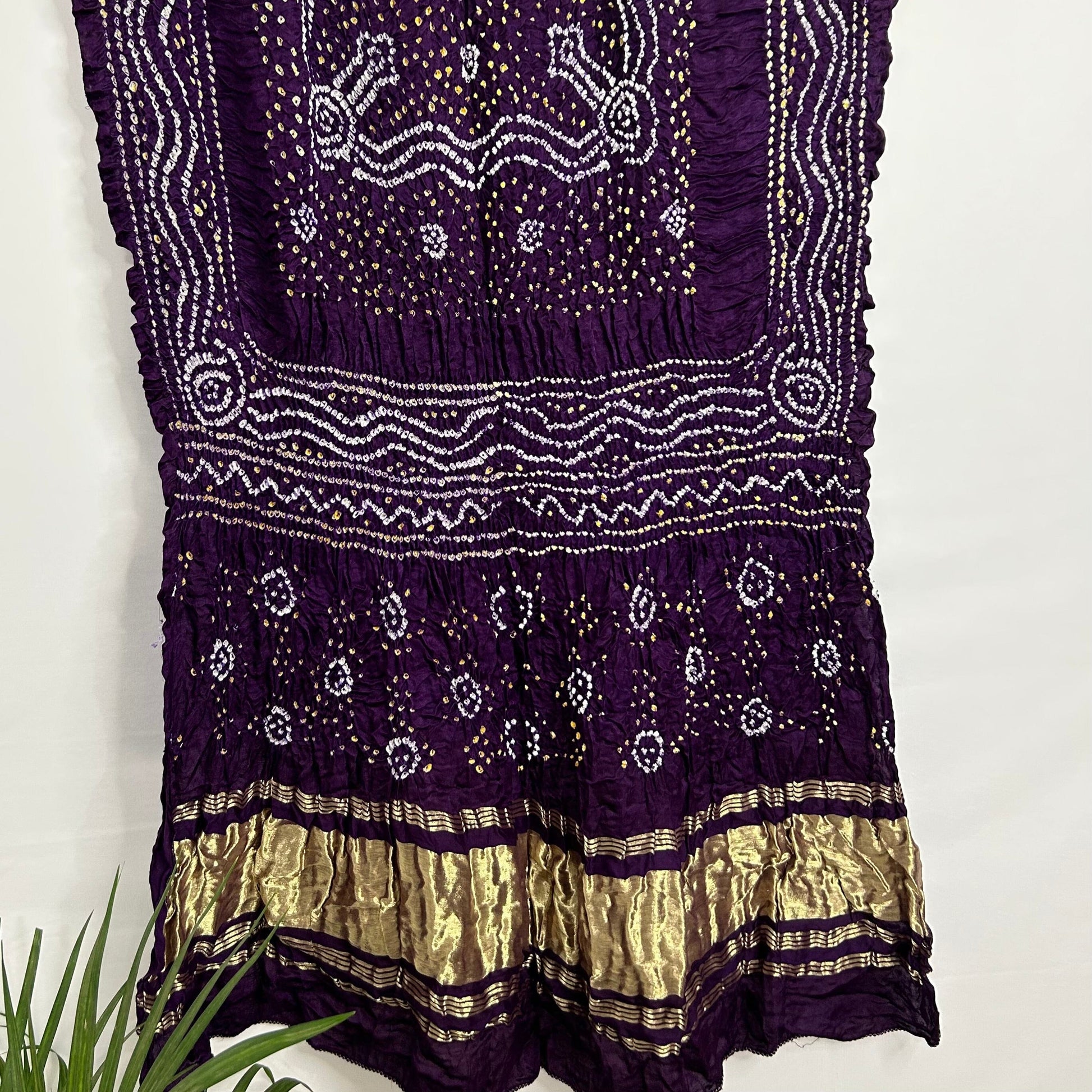 Pure Gajji Silk Bandhej dupatta with Lagdi Pallu