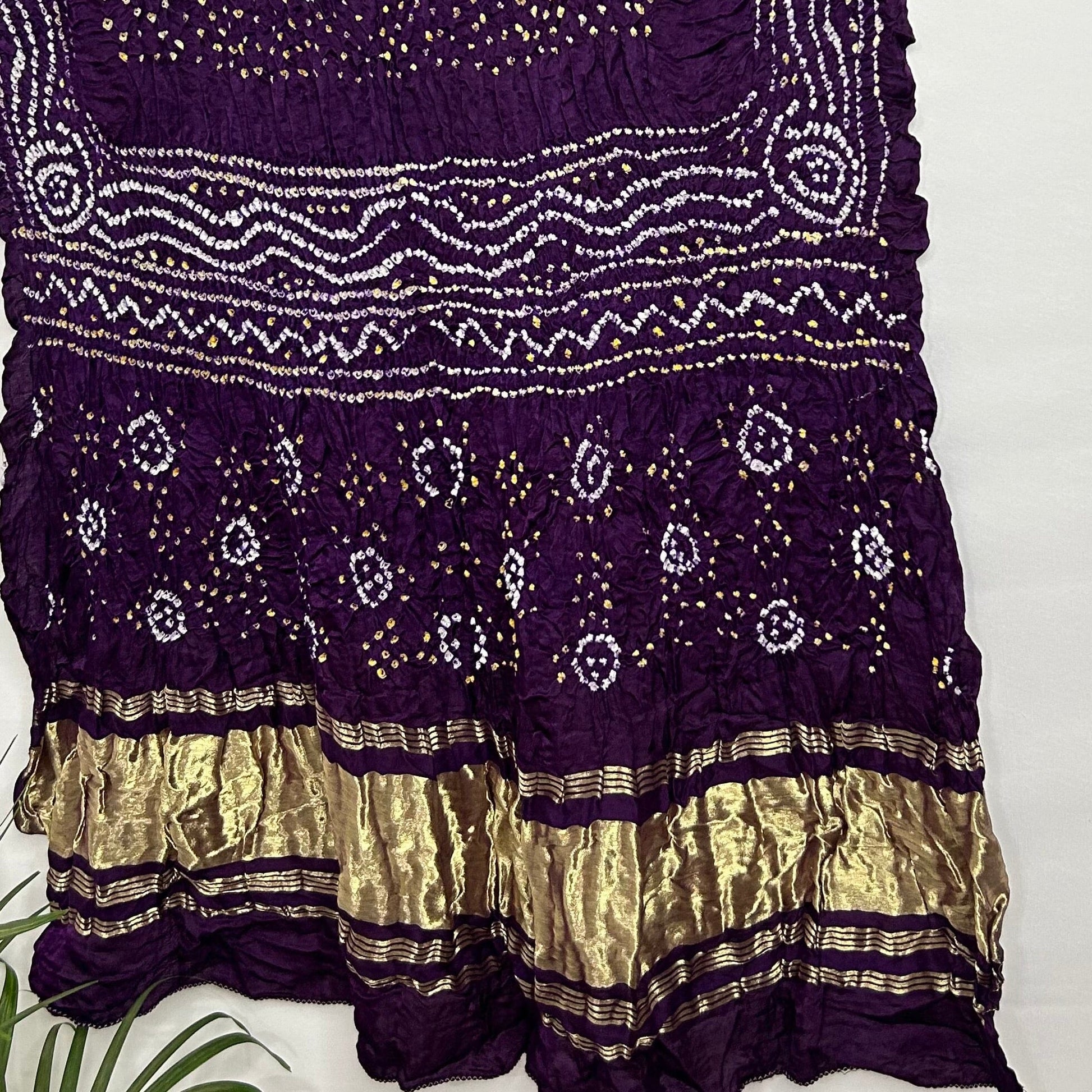 Pure Gajji Silk Bandhej dupatta with Lagdi Pallu
