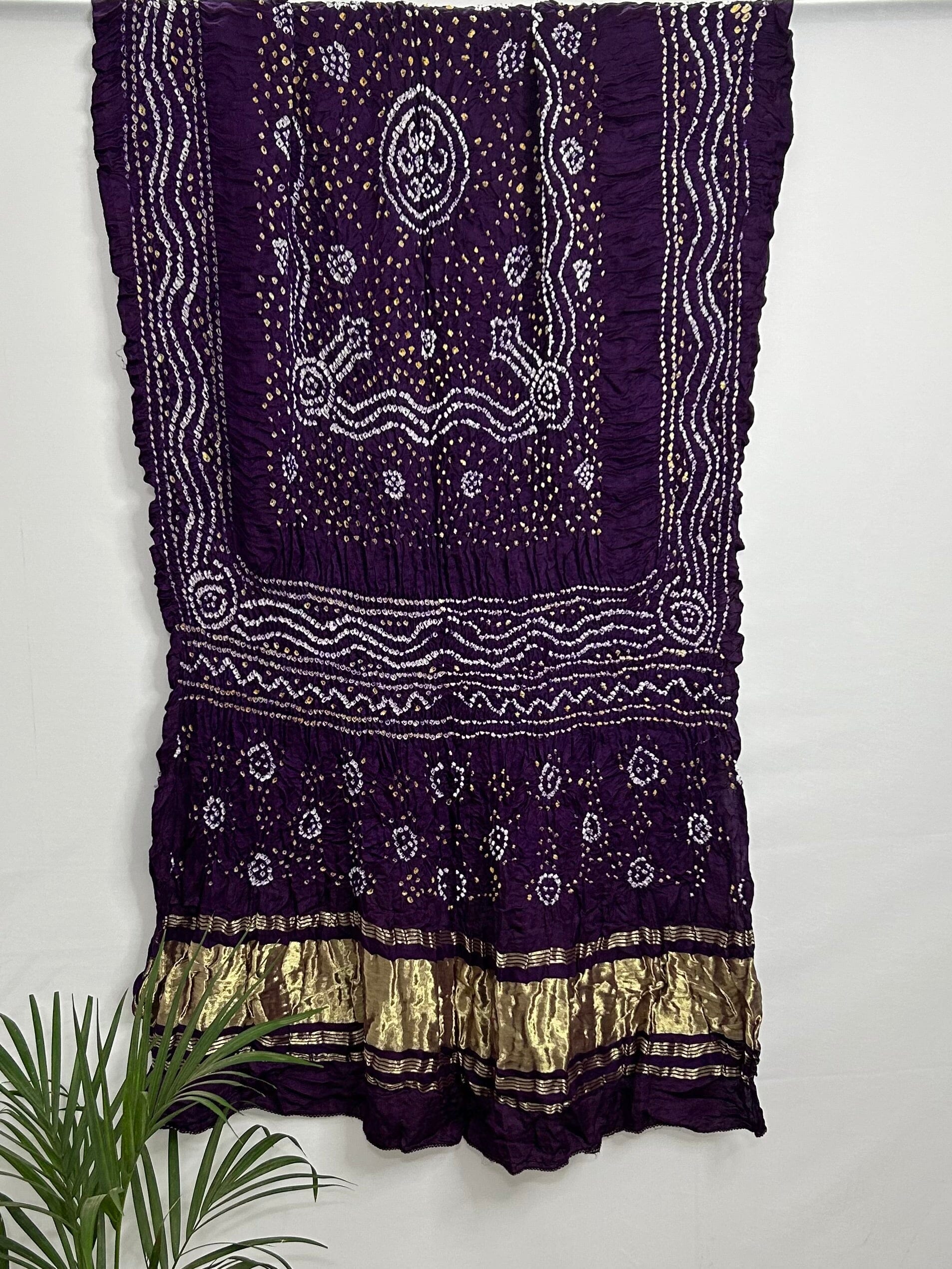 Pure Gajji Silk Bandhej dupatta with Lagdi Pallu