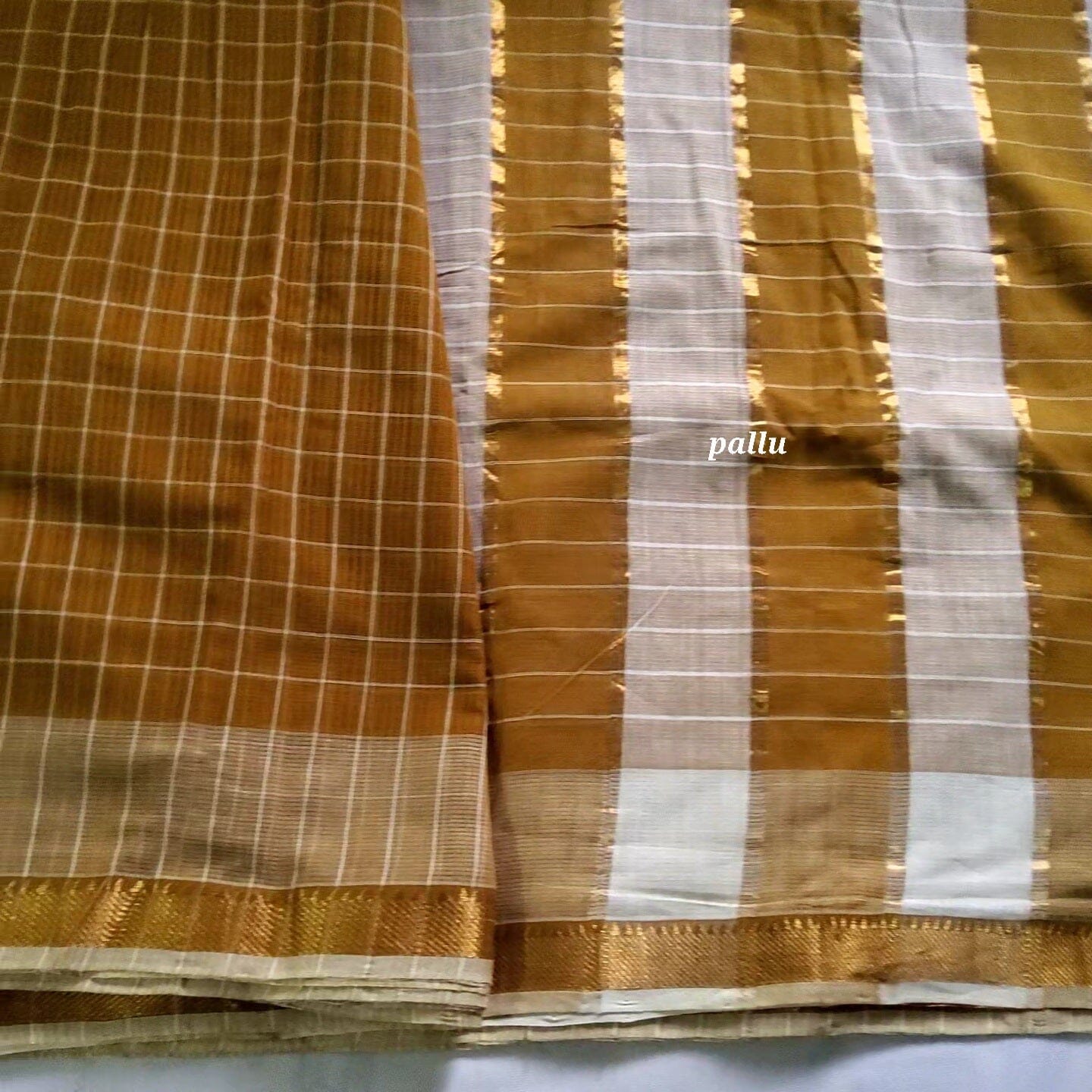 Pure Handloom Mangalgiri Cotton Saree with Blouse