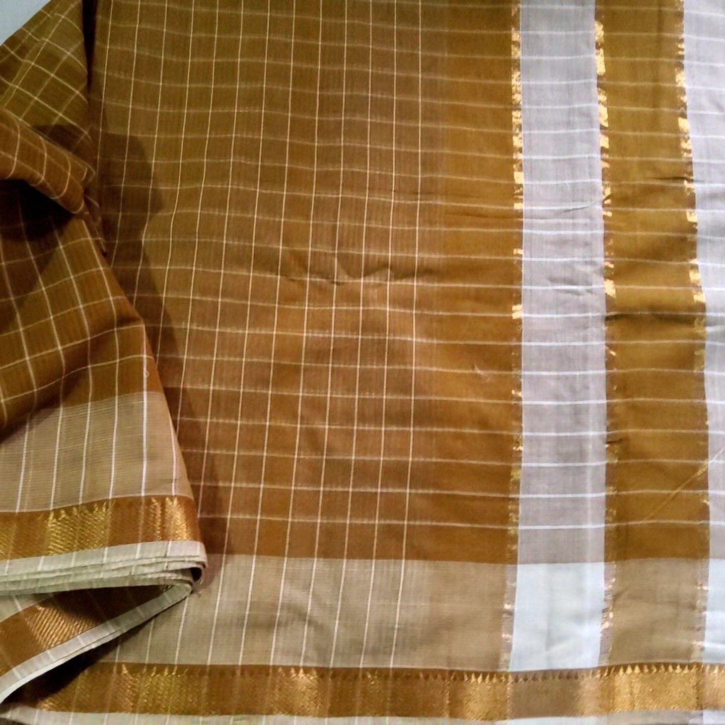 Pure Handloom Mangalgiri Cotton Saree with Blouse
