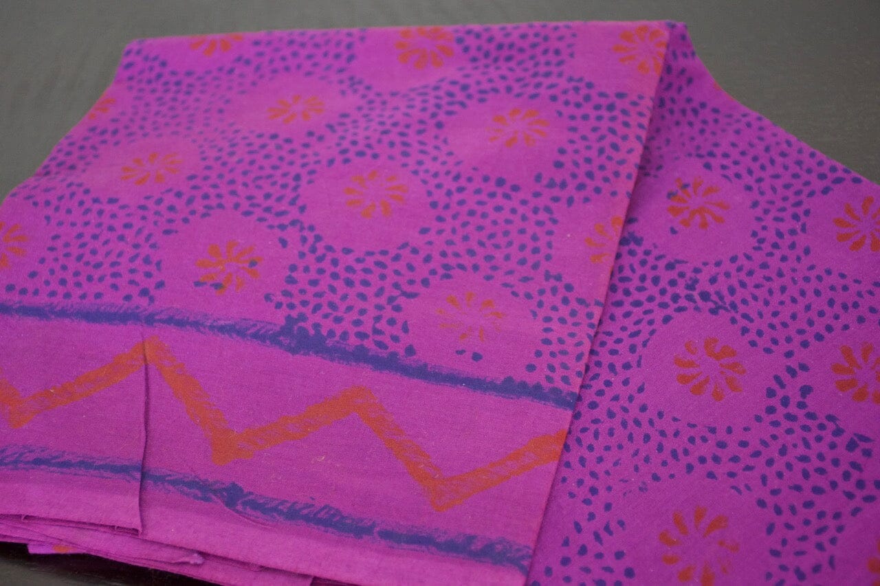 Purple Cut Piece Cotton Fabrics - 2.5 meter