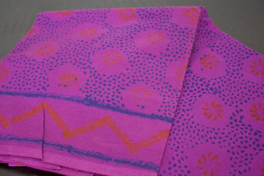 Purple Cut Piece Cotton Fabrics - 2.5 meter