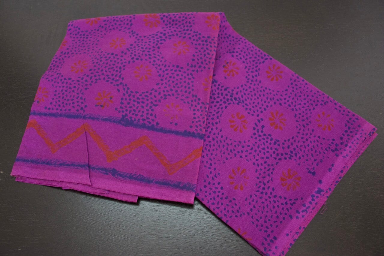 Purple Cut Piece Cotton Fabrics - 2.5 meter