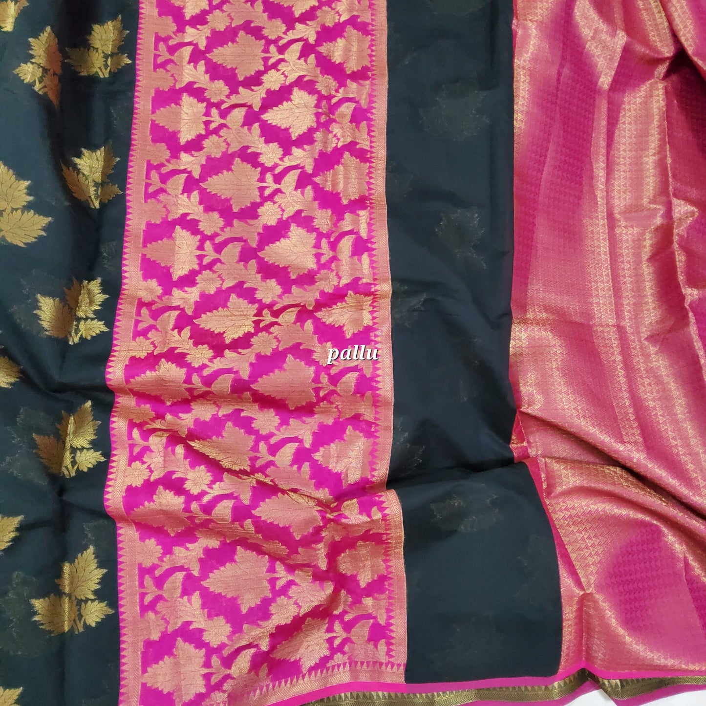 Semi Kora Silk Saree with Contrast Pallu and Blouse