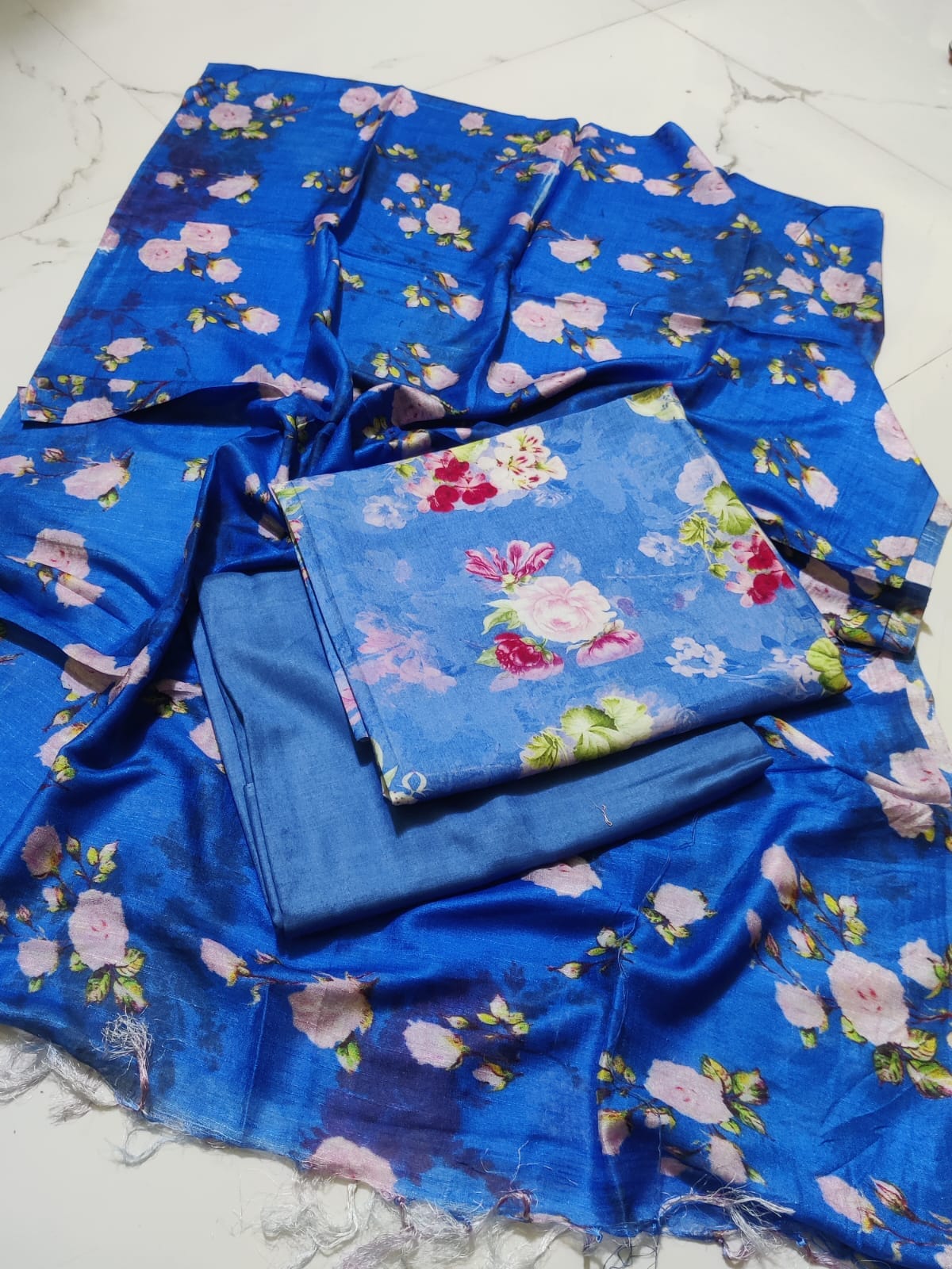 Tussar Digital Print Dress Material