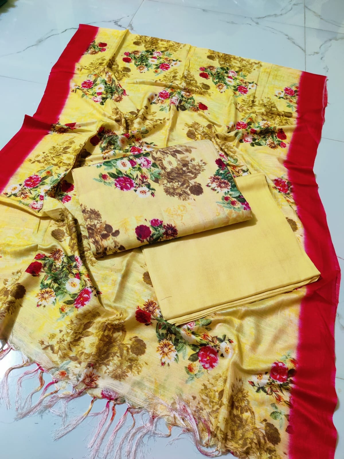 Tussar Digital Print Dress Material
