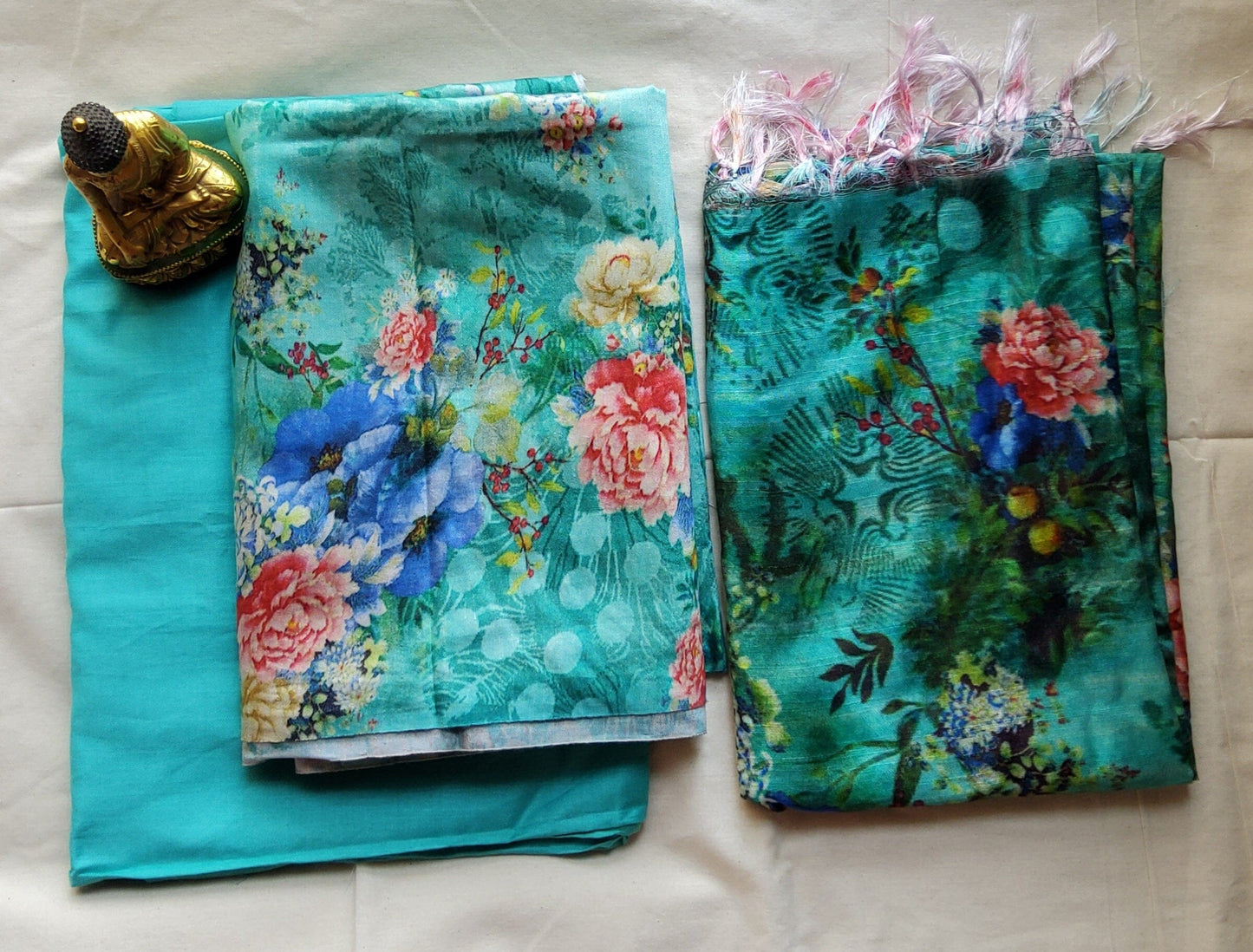 Bhagalpuri Tussar Silk Digital Print Dress Material