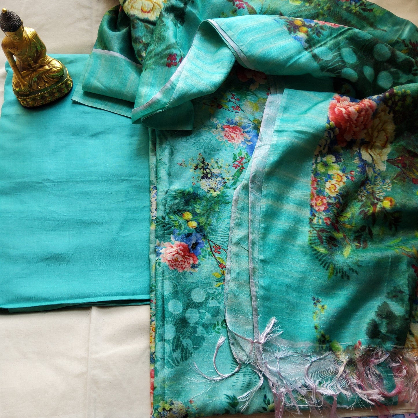 Bhagalpuri Tussar Silk Digital Print Dress Material