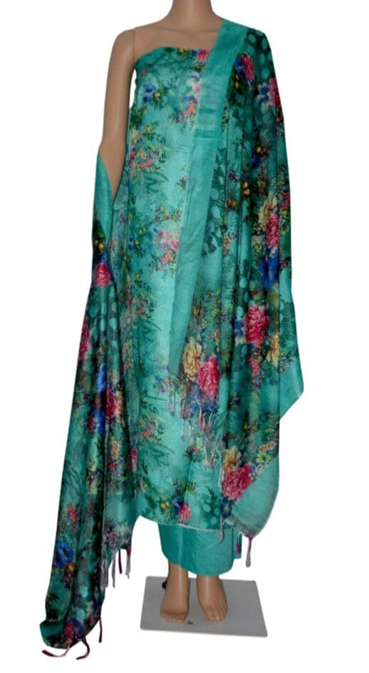 Bhagalpuri Tussar Silk Digital Print Dress Material