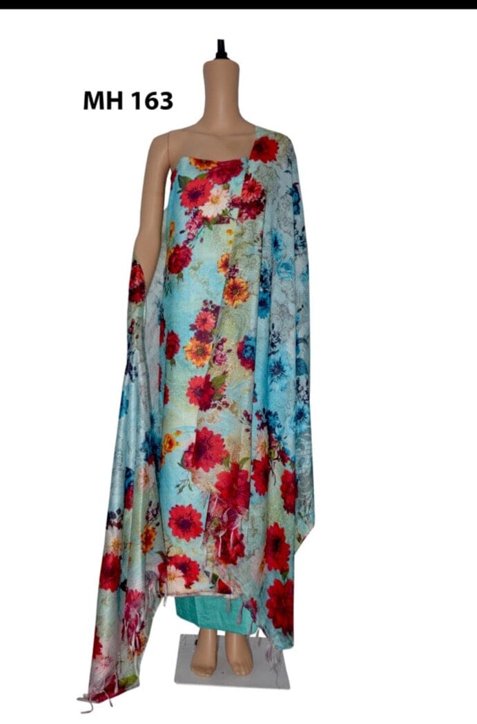 Tussar Silk Staple Digital Print Dress Material
