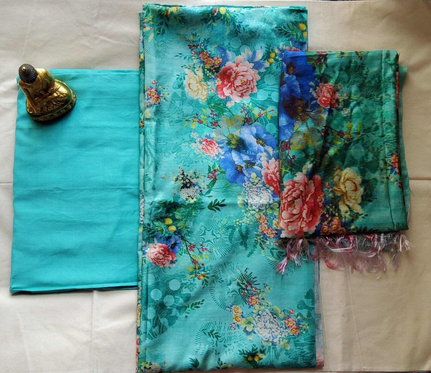 Bhagalpuri Tussar Silk Digital Print Dress Material