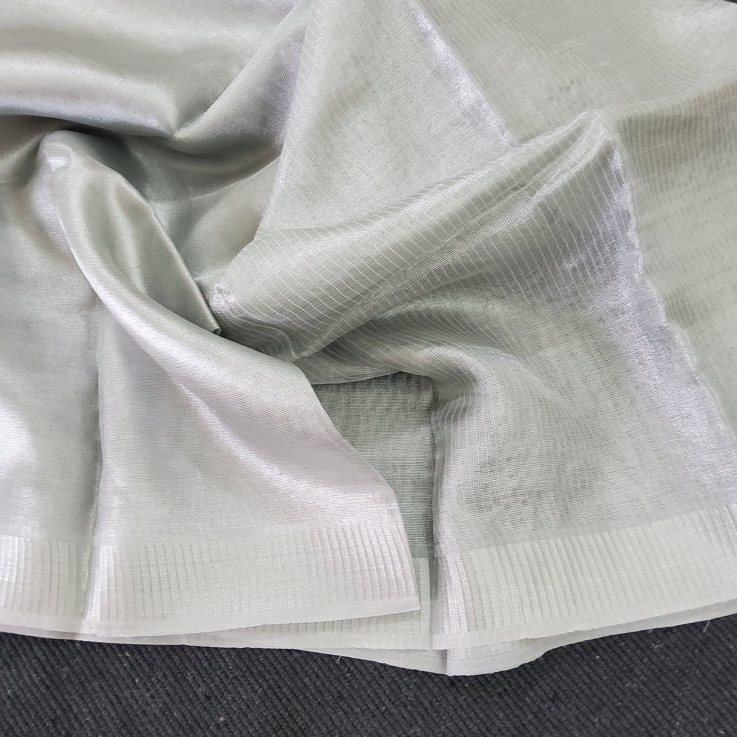 Tussar Tissue Silver Handloom Saree with Blouse