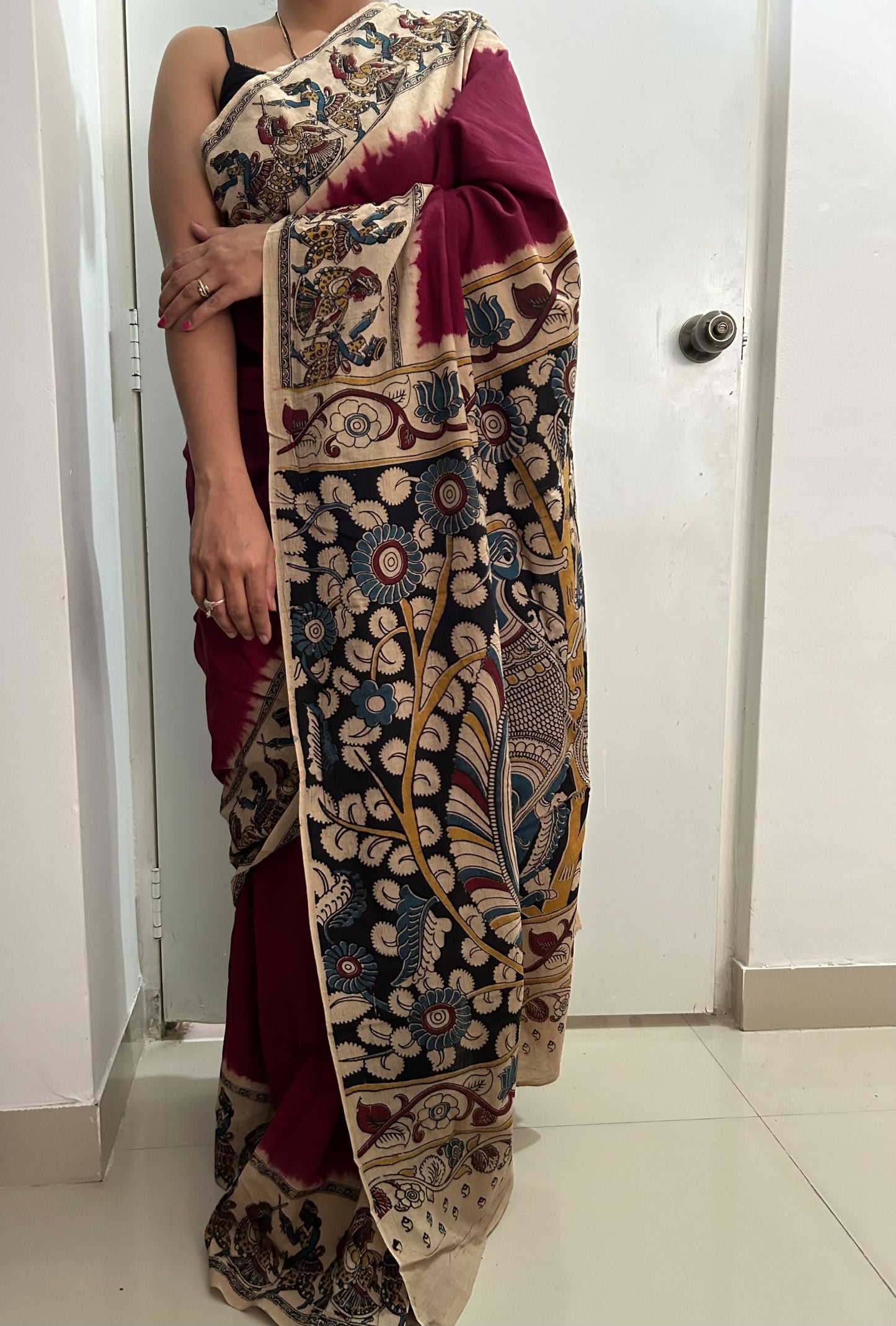 Kalamkari Cotton Saree with Blouse