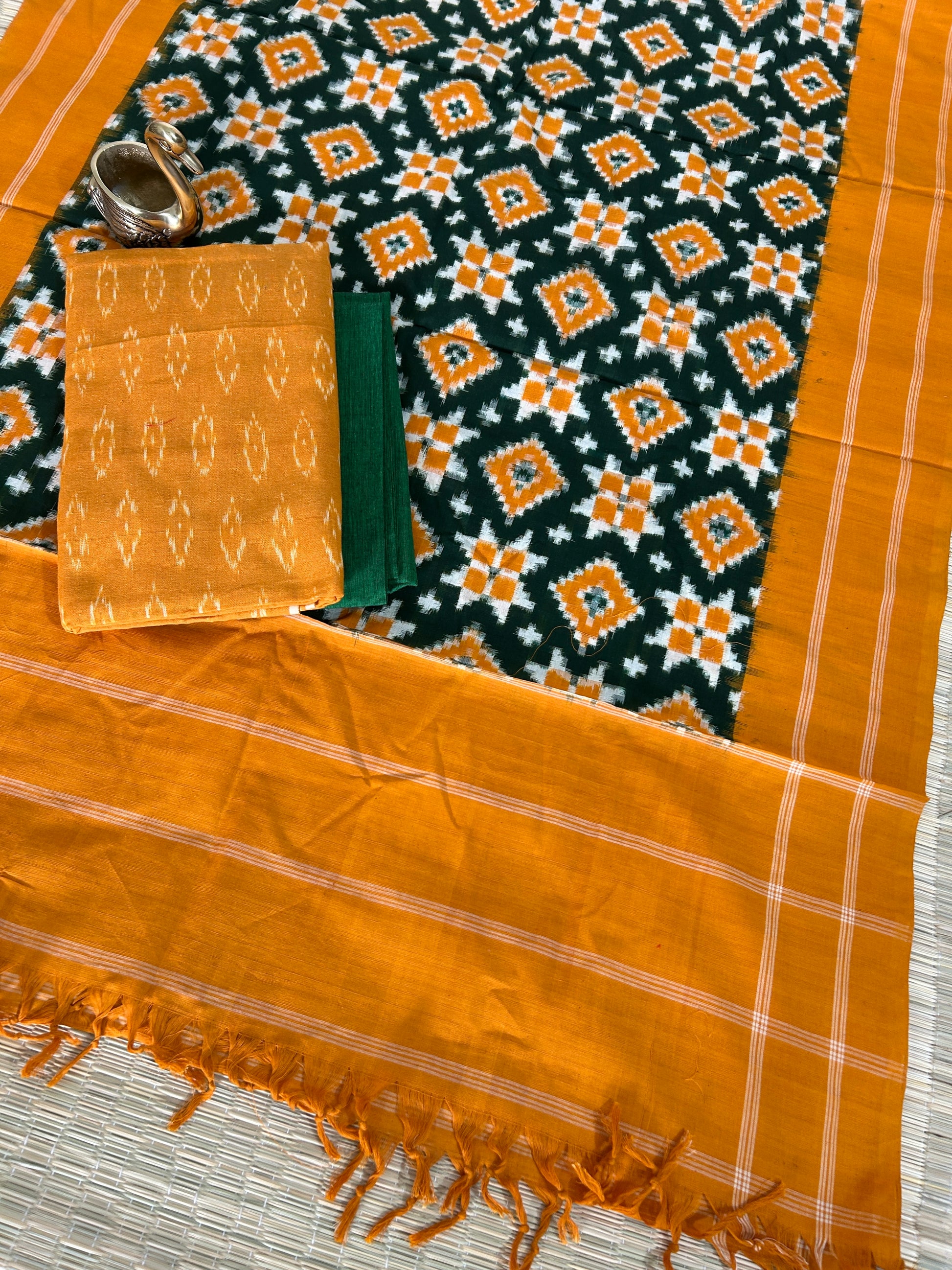 Telia Rumal Double Ikat Cotton Dress Material