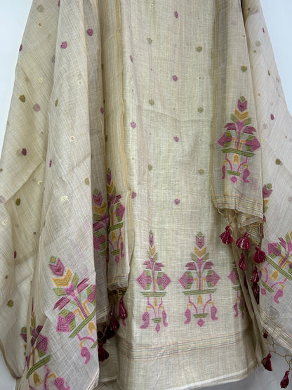 Assam Muga Silk Cotton Hand Woven Dress Material